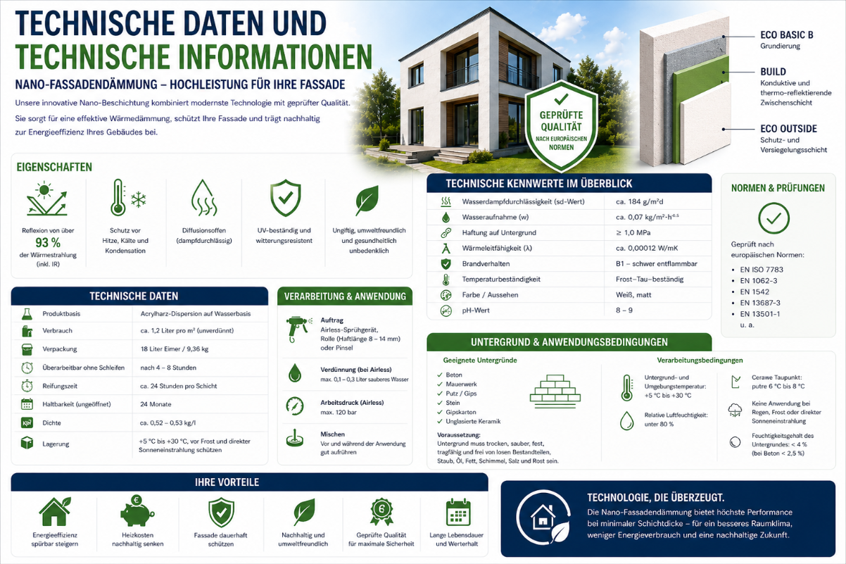 Technische Daten und Technische Information Nanofassadendämmung