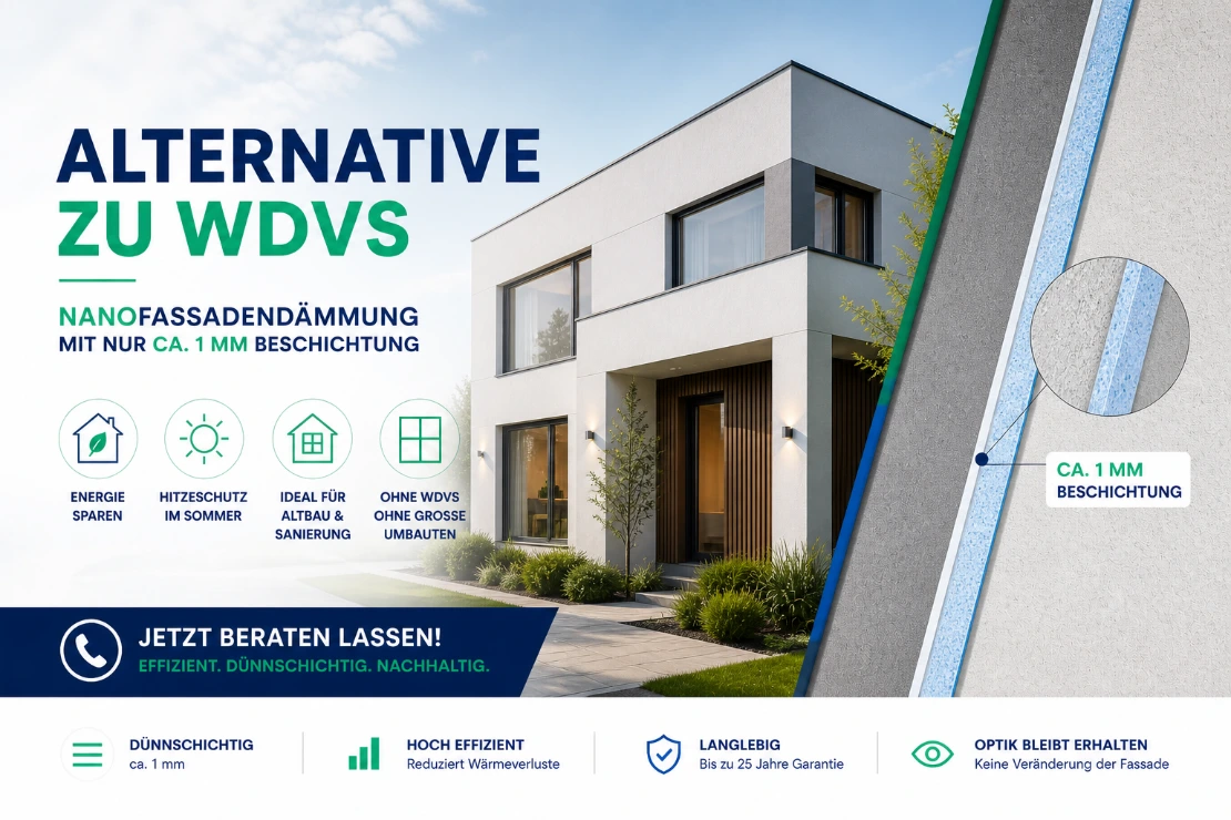 WDVS Alternative | Nanofassadendämmung mit ca. 1 mm